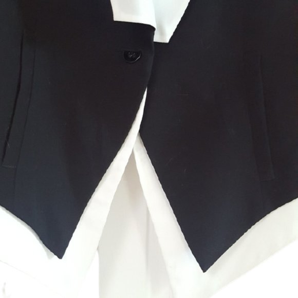 BCBGeneration Black White Cropped Tuxedo Blazer Size M - Picture 4 of 7